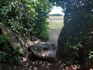 Stones at field entrance